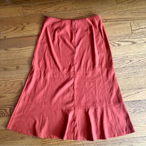 LAURA SCOTT Bohemian Maxi Flared Orange Red Skirt Women’s Size SIZE 12 NWT - Picture 5 of 7